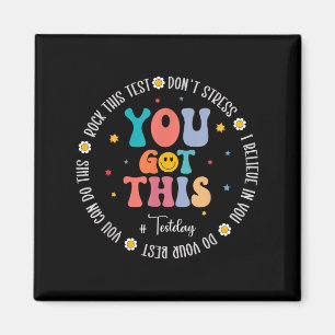 Rock The Test Teacher Testing Day Motivational Tes Magnet