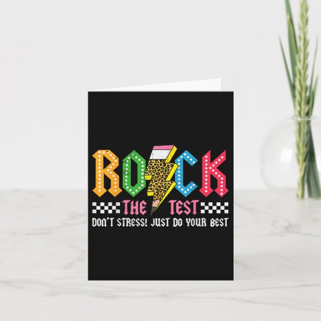 Rock The Test Testing Day Dont Stress Abcd Alphabe Card (Front)