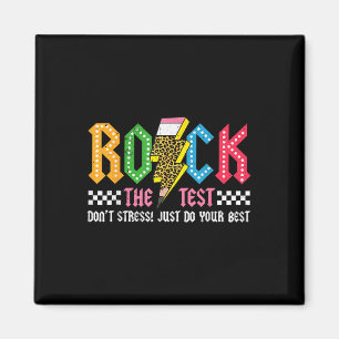 Rock The Test Testing Day Dont Stress Abcd Alphabe Magnet