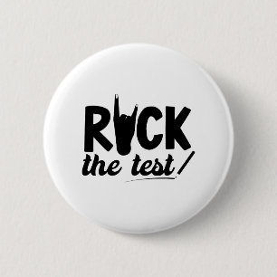 Rock The Test Testing Day Exam For Teacher Student 6 Cm Round Badge