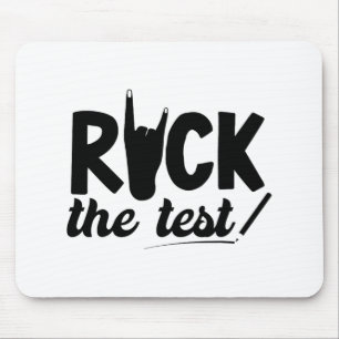 Rock The Test Testing Day Exam For Teacher Student Mouse Pad