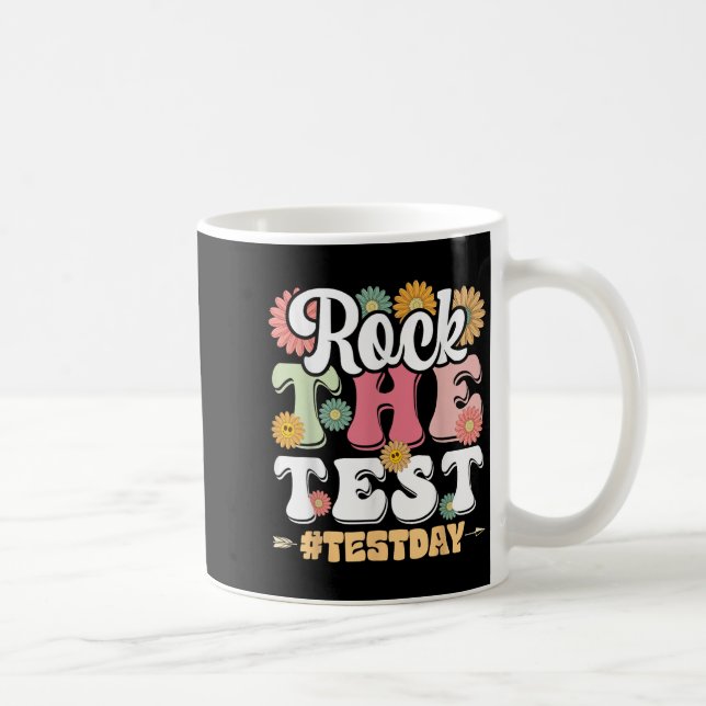 Rock The Test Testing Day Groovy Motivational Teac Coffee Mug (Right)