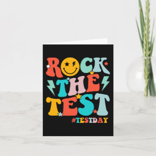 Rock The Test Testing Day Motivational Students Ki Card