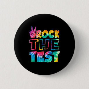 Rock The Test Testing Day Retro Motivational Teach 6 Cm Round Badge