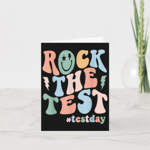 Rock The Test Testing Day Retro Motivational Teach Card