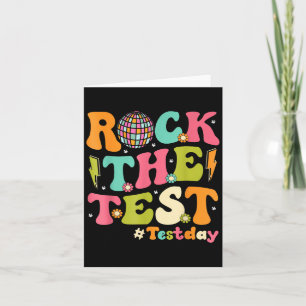 Rock The Test Testing Day Retro Motivational Teach Card