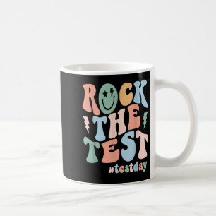 Rock The Test Testing Day Retro Motivational Teach Coffee Mug