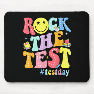 Rock The Test Testing Day Retro Motivational Teach Mouse Pad