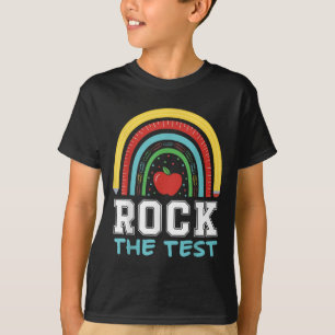 Rock The Test Testing Day Retro Motivational Teach T-Shirt