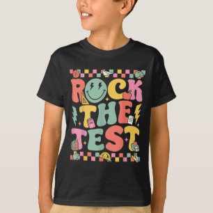 Rock The Test Testing Day Retro Motivational Teach T-Shirt