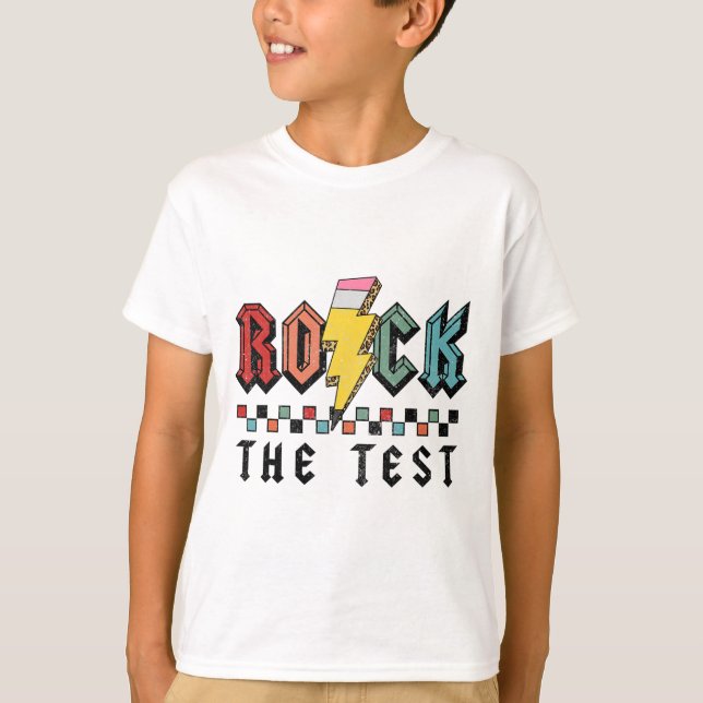 Rock The Test Testing Day Shirts For Teacher Men W (Front)