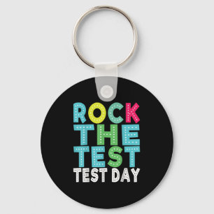 Rock The Test Testing Day Staar Motivational Teach Key Ring