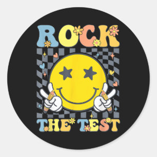Rock The Test Testing Day Teacher  Classic Round Sticker