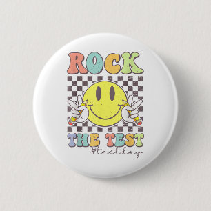 Rock The Test Testing Motivational Teacher  6 Cm Round Badge