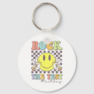 Rock The Test Testing Motivational Teacher Key Ring