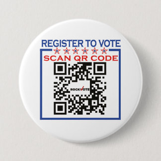 Rock The Vote Round Button, Large, 3 Inch 7.5 Cm Round Badge