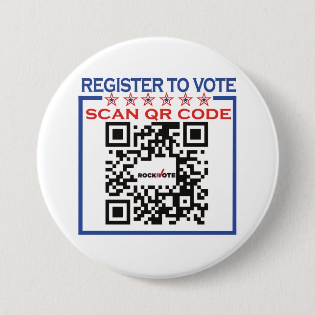 Rock The Vote Round Button, Large, 3 Inch 7.5 Cm Round Badge (Front)
