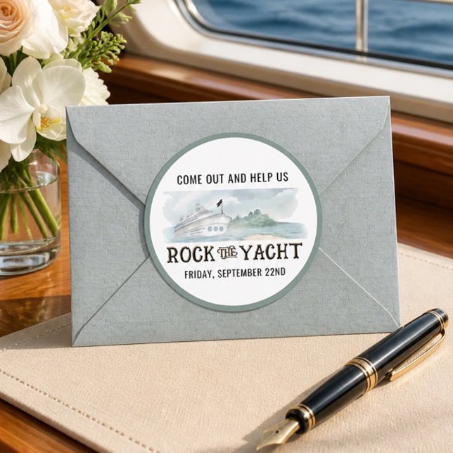 Rock the Yacht  Classic Round Sticker (Creator Uploaded)