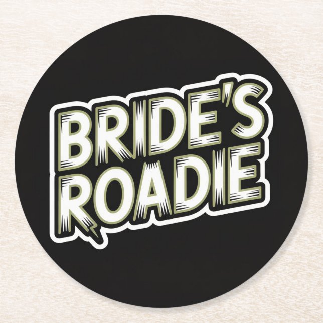 Rock Themed Bride's Wedding Party Coaster (Front)