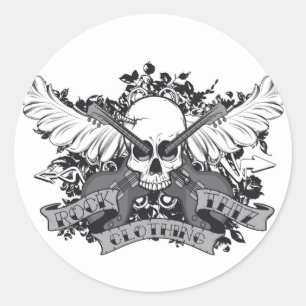 Rock Thiz Clothing Skull & Wings Stickers