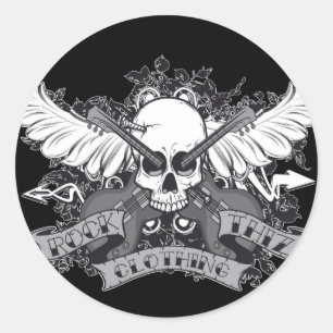 Rock Thiz Clothing Skull & Wings Stickers