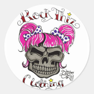 Rock Thiz Clothing & Tattoo Tony Pink Ponytails Classic Round Sticker