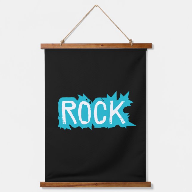 Rock Typography Hanging Tapestry (Front)
