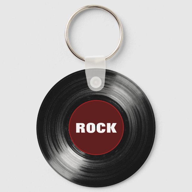 rock vinyl record key ring (Front)
