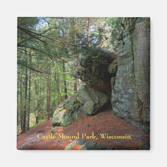 Rock Wall and Woods at Castle Mound Magnet (Front)