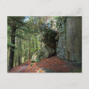 Rock Wall and Woods at Castle Mound Postcard