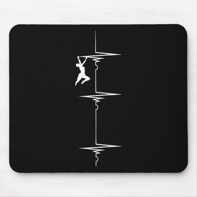 Rock Wall Climber Heartbeat Ecg Pulse Bouldering M Mouse Pad (Front)
