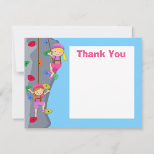 Rock Wall Climbing Party Thank You Card