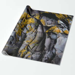 Rock wall crevices geology pattern wrapping paper