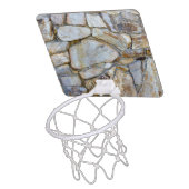 Rock Wall Realistic Texture Photo Fun Rockhound Mini Basketball Hoop (Above)