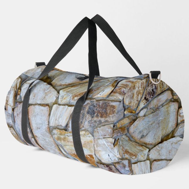 Rock Wall Realistic Texture Photography Rockhound Duffle Bag (Left Corner)