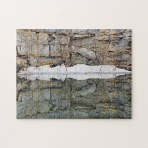 Rock Wall Reflections In Pond Nature  Jigsaw Puzzle