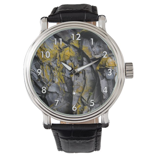 Rock Wall w/White Bordered Numbers Watch (Front)