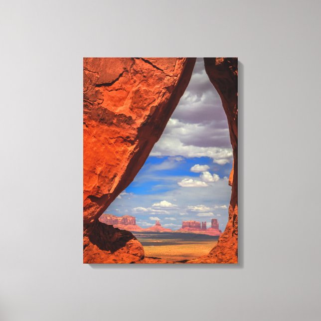 Rock window to Monument Valley, AZ Canvas Print (Front)