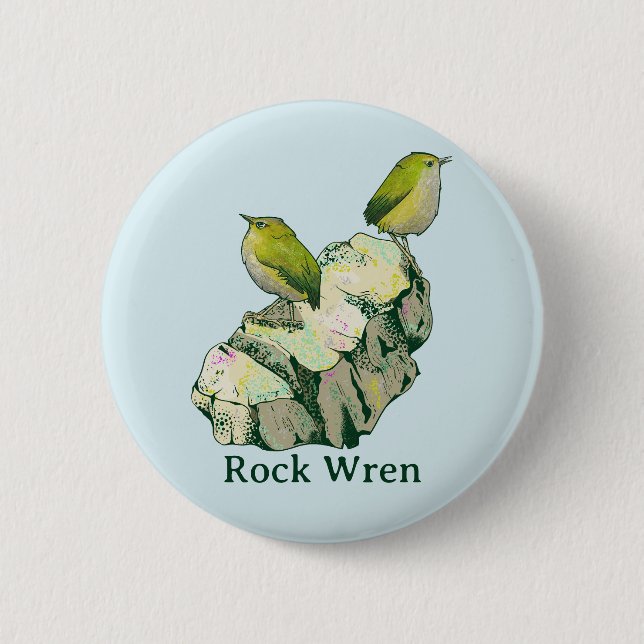 Rock Wren birds New Zealand 6 Cm Round Badge (Front)