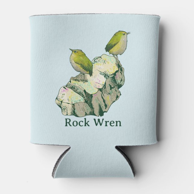 Rock Wren birds New Zealand Can Cooler (Front)