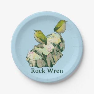 Rock Wren birds New Zealand Paper Plate
