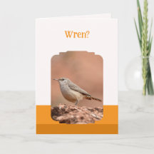 Rock Wren Folded Birthday Card