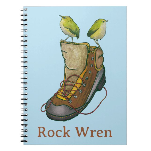 Rock Wren Tuke On a hiking boot Notebook (Front)