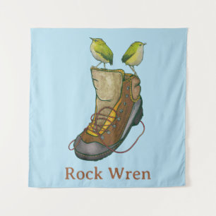 Rock Wren Tuke On a hiking boot Tapestry