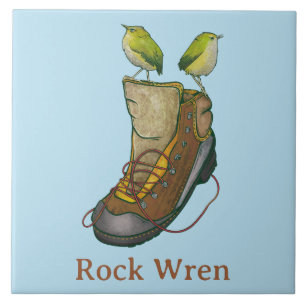 Rock Wren Tuke On a hiking boot Tile