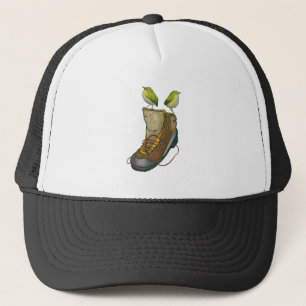 Rock Wren Tuke On a hiking boot Trucker Hat