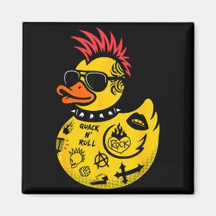 Rock Yellow Rubber Duck Men Women Kids Funny Duck Magnet