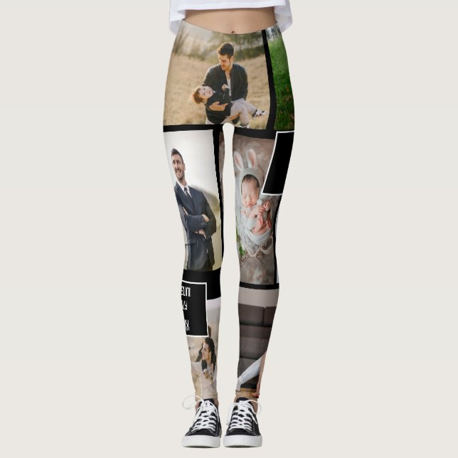 Rock Your Story: Custom 9-Photo Collage Leggings (Front)