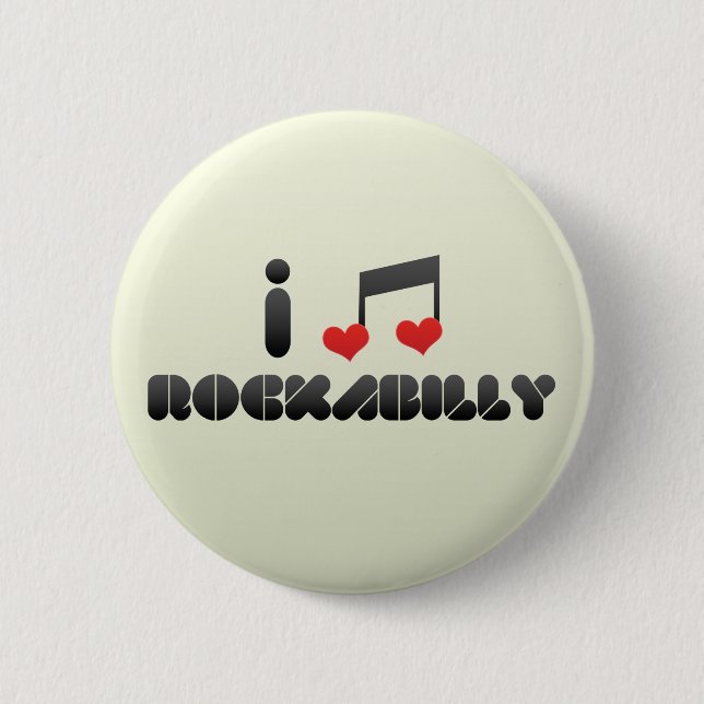 Rockabilly 6 Cm Round Badge (Front)