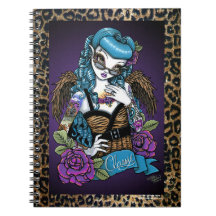 Rockabilly Baby Tattoo Leopard Angel Notebook